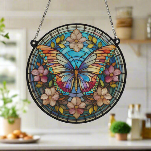 Butterfly Stained Glass Effect Suncatcher